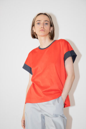 101 T-SHIRT / bright orange & slate