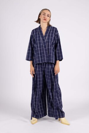 QUADRO JACKET SHIRT / tartan blue batik