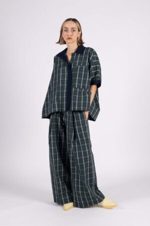 QUADRO OVER SHIRT/ tartan dark green