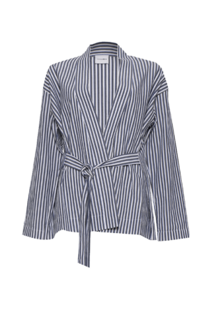 GOWN SHIRT / sky & slate stripes