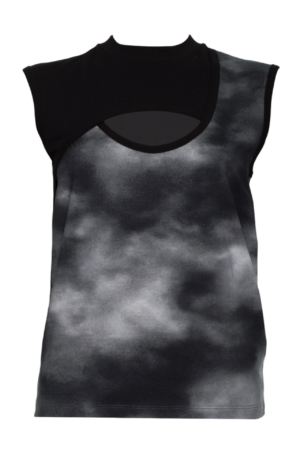 NUVOLA TOP / bicolor allover print