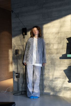 PANTALONI STRIPED / sky & slate stripes