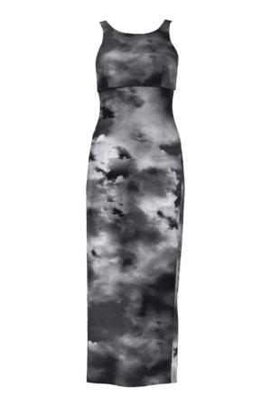 NUVOLA MIDI DRESS / bicolor allover print