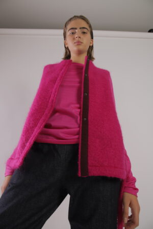 CARDIGAN GILET/ fuxia
