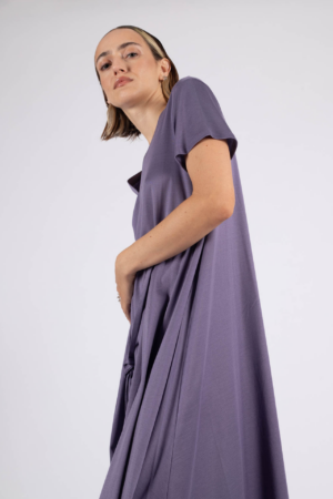 Wide jersey long dress
