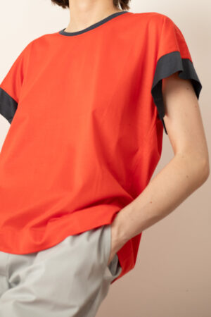 101 DURBAN T-SHIRT - Bicolor Orange-Slatewash